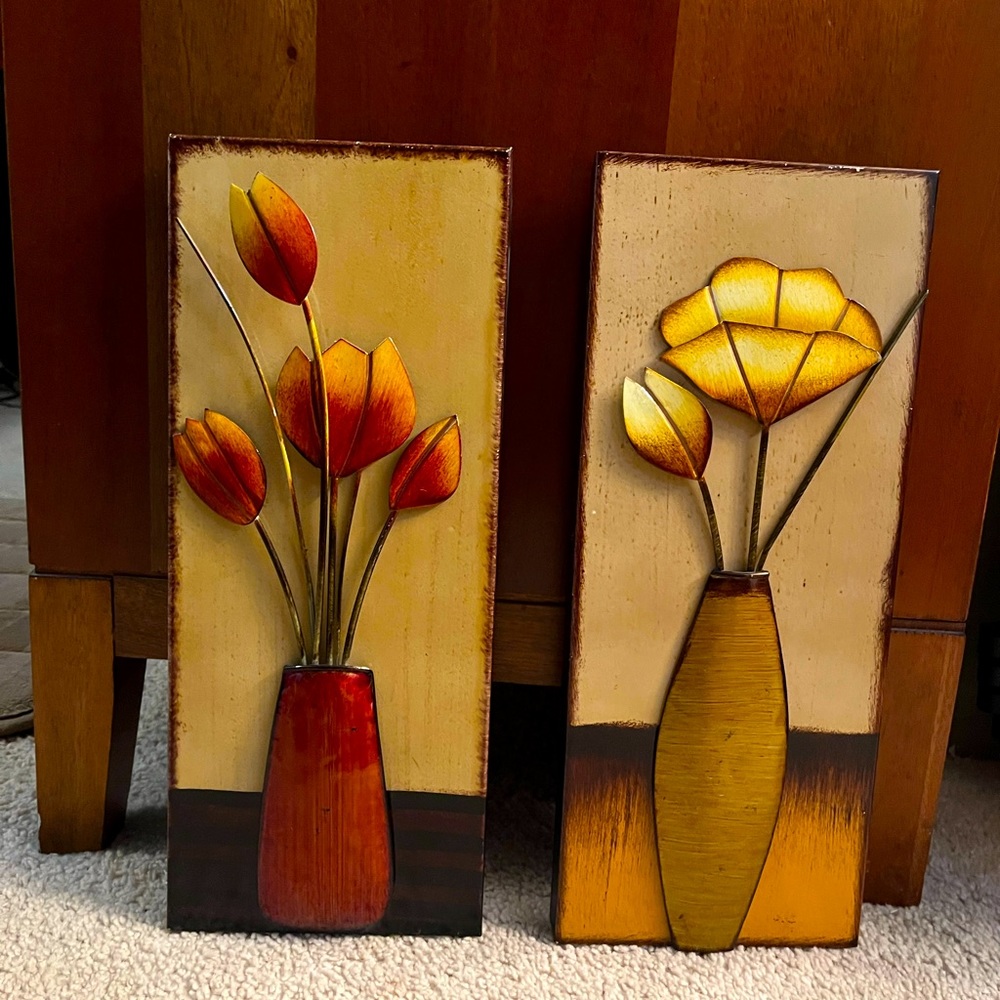 Metal framed floral art bundle